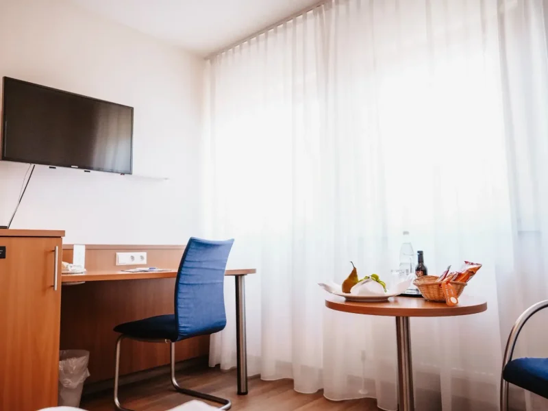 Sitz- und Arbeitsbereich eines Einzelzimmers Standard im Hotel Goldener Pflug Ludwigsburg